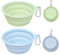 2 Pack Collapsible Silicone Pet Bowl with Carabiner Clip, Pet Food Feeding Bowl, Travel Dog Cat Bowl, TPE+ABS Portable Foldable 650ml Lightweight 80g for Camping Hiking Dog Walking (16x16x6cm)