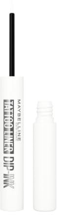 Maybelline New York Tattoo Liner Dip-Ink 104 White Canvas – flüssiger Eyeliner in Weiß mit Flex-Ink-Technologie und bis zu 36 Stunden Halt, 3.5 ml