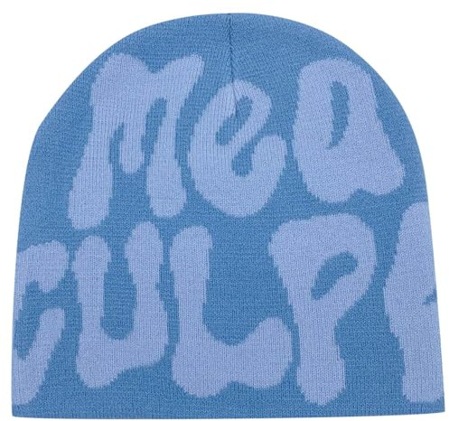 Y2k Beanie Mütze Herren Damen Teenager Y2k Cap Winter Knit Skater Beanie Mütze Hip Hop Strickmützen Baumwolle Spider MEA Culpa Printed Y2k Beanie Cap Lässige