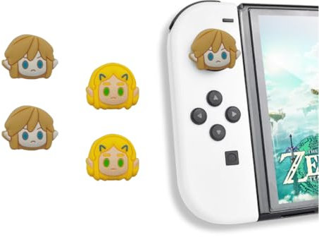 MMEGaming Tapas de Joystick compatibles con Nintendo Switch 1, Tapas para Pulgar para Nintendo Switch, Grip Compatible Switch - Switch Lite - Switch OLED, Accesorios Switch (Link)