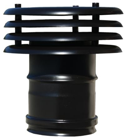 Comignolo per Scarico Fumi in Acciaio Inox SP. 5/10 Verniciato Nero – per Stufe a Pellet - Copertura e Protezione Sistemi di Evacuazione Fumi – Diametro 80 mm(foto indicativa, specificare se M o F)