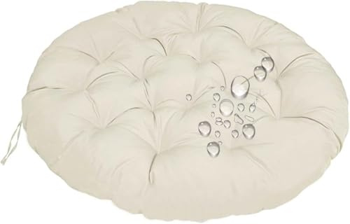 ZTGL Rund Groß Papasan Sitzkissen 160/170/180 cm, Papasansessel Kissen Outdoor Wasserdicht, Verdickt Polster Bodenkissen für Schwenksessel, Indoor Polyrattan Sessel Kissen,Beige,180 * 180CM
