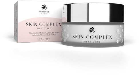 Skin Complex Silky Care Gesichtscreme by MICROBIONIC | Tagescreme mit Ceramiden, Niacinamide & Hyaluron | stärkt die Hautbarriere und glättet | für alle Hauttypen geeignet | vegan & parfümfrei