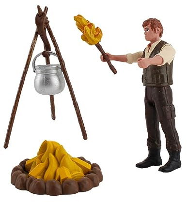 Statisches Camping Kochwassermodell 1 Satz PVC Braun für Kinder | 3d Outdoor Lagerfeuerszene, Lern und Dekorationsmodell, für Spielwaren und Puppenhäuser