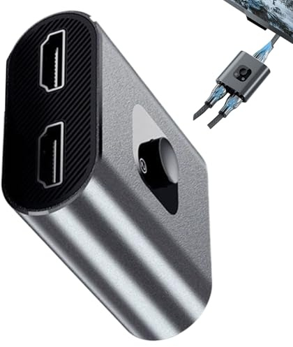 Bvizyelck Video-Wähler,2 Eingänge 1 Ausgang Adapter und Verbinder | Plug and Play Display Port Splitter,Für PC Laptop Monitor TV Arbeit Studio Klassenzimmer Kontrollraum Videokonferenz Spielaufbau