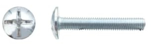 50 Vis Boulons Poêlier Tête Ronde Large Fendue en Croix 8 x 120 mm - NFE 25129 - Zingué blanc - D-Work