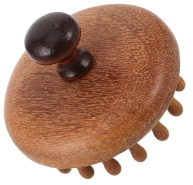 SOIMISS Holz Kopfhautmassagekamm mit Breiten Zinken Manuelles Gua Sha Massagegerät für Kopfhautrevitalisierung und Entwirrung Ergonomisch Geformt für Empfindliche Kopfhaut und Haartypen