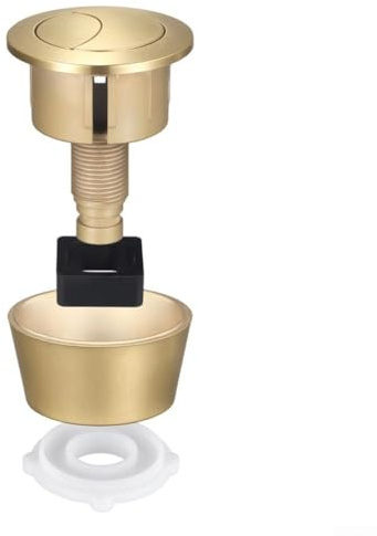 MeevrgR Kit de botón de descarga de inodoro: botón de descarga doble con cepillado para agujeros de cisterna de 20 mm y 40 mm (oro cepillado)