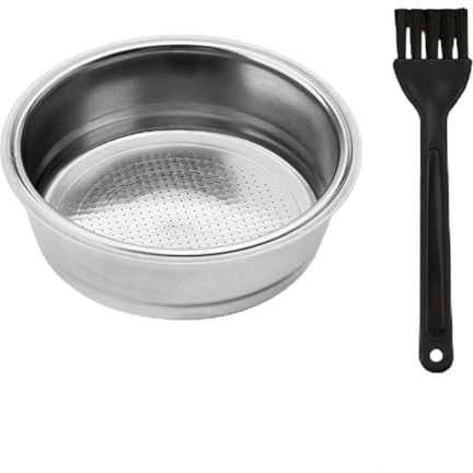 Filtro Caffe 51 mm in Acciaio Inox 304 con Spazzola di Pulizia, Cestello Filtro Riutilizzabile per Macchina Espresso, Accessorio Multiuso per Casa Bar Caffetteria