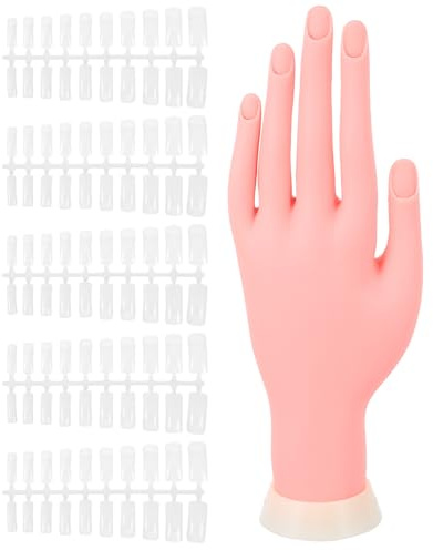 ifundom Mannequin de Manucure en Silicone Réutilisable et Facile à Transporter, Main D'entraînement Pratique des Ongles et L'art des Ongles