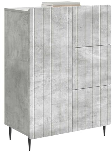 vidaXL Sideboard Betongrau 66 x 34,5 x 91,5 cm Holzwerkstoff, Moderner Sideboard, praktischer Stauraum, rechteckiger Wohn- und Essbereich-Organizer, tolle Lösung