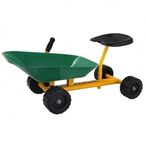 MotiveTech Véhicule de Chantier Enfant Chariot de Sable Brouette Voiture à Pousser Jouet de Chantier Assise Confortable Cadre Robuste Déplacement Aisé sur Sable, Vert