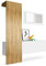 Vladon Garderobe Carlton Set 4, Made in Germany, Garderobenset bestehend aus 1 Garderobenpaneel, 1 Schrankmodul und 1 Wandspiegel, Weiß matt/Eiche Natur (156 x 193 x 35 cm)
