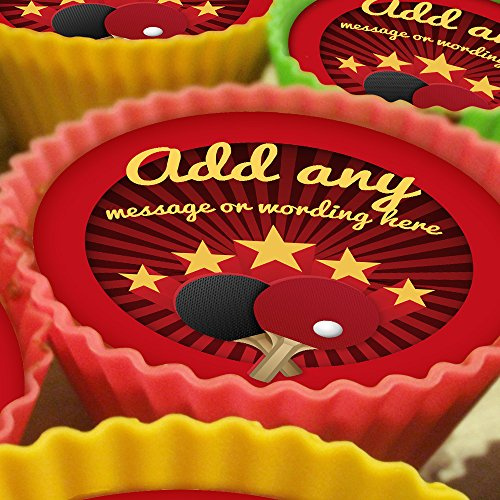20 x Personalised Table Tennis 5cm High Resolution Cupcake Toppers