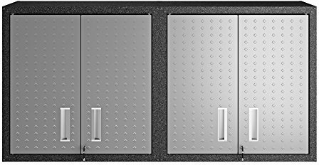 Manhattan Comfort Fortress Rolling Cabinet Garage Storage, Black/Gray