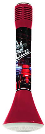 Lexibook, The Voice, Karaoké Micro Star Bluetooth® con Funzione di Cambio Voce, Microfono per cantare, Altoparlante Luminoso Integrato 3W, Slot per Micro SD, Rosso/Nero, MIC210TV