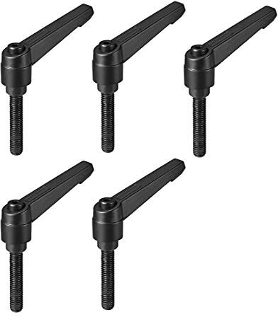 sourcing map 5Stk Stiftschraube Griff verstellbare Klemmhebel Gewinde Stecker M8x40mm