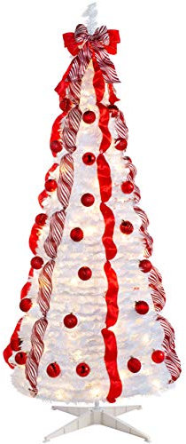 WeRChristmas Pre-Lit Pop Up Decorated Christmas Tree with 150 Static Warm LED Lights, Multi-Colour, 6 feet/1.8m