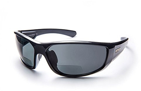 Urbanium Eyewear modèle Rio - lunettes de soleil et lunettes de lecture (bifocales) avec verres polarisés en gris et monture en noir en différentes épaisseurs (+3.00)