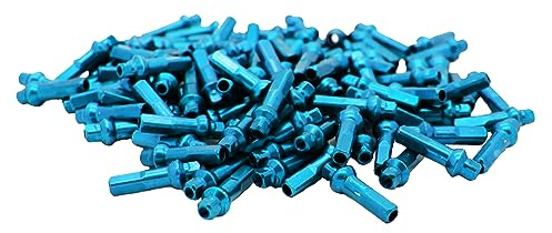 Sapim Doppelnippel, quadratisch, Aluminium, 18 mm, Blau, 100 Stück