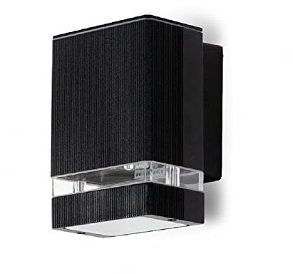 Kwazar Luminaire Wandleuchte Außenlampe GU10 max 50W Außenwandleuchte IP54 Wandlampe Outdoor & Garten SATYR.A Schwarz