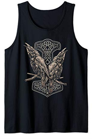 NORDISCHE MYTHOLOGIE ODINS RABEN HUGIN UND MUNIN THOR HAMMER Tank Top