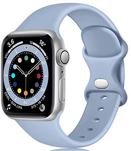 Epova Cinturino in Silicone Compatibile con Apple Watch 44mm 42mm 45mm 46mm 49mm, Cinturini di Ricambio per Apple Watch Ultra/Ultra 2/ iWatch SE Series 10 9 8 7 6 5 4 3 2 1, Lilla, Grande