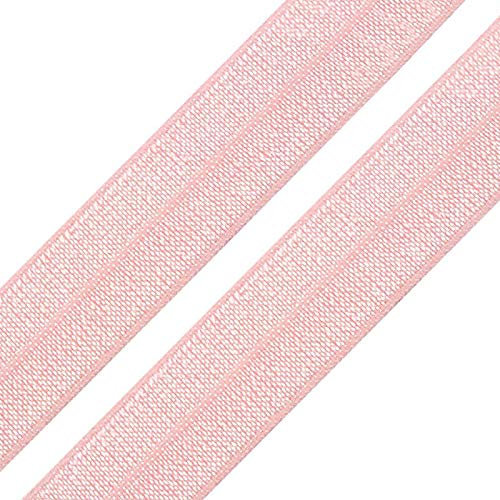 1m Einfassband 20mm hochelastisch 44% Elastan gefalzt Meterware Faltgummi Schrägband Farbwahl, Größe:20mm, Farbe:hellrosa
