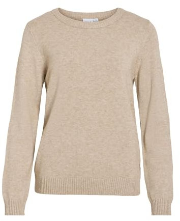Vila Jersey de punto para mujer VIRIL cuello redondo, naturaleza, XXL