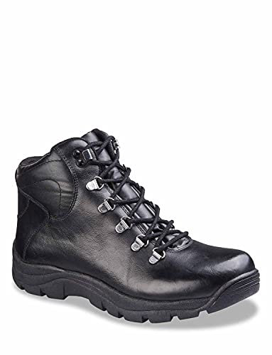 Pegasus Men's Leather Waterproof Wide Fit Lace Hiker Boot Black 7 UK