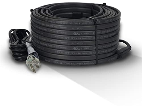 Radiant Solutions Company Heat Tape Pro – Selbstregulierendes Wärmekabel – Langfristiger Eisdamm, Dachdecker, Dachrinne und Rohrgefrierschutz – (1,8 m) Kabel + 3 m Netzkabel, 120 V, 6 Watt/FT