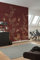 Komar Vlies Fototapete - Chinoiserie - Größe: 250 x 250 cm (Breite x Höhe) - China, Asien, rostrot, Tapete, Design, Wohnzimmer, Wanddekoration, Schlafzimmer, Blumen, floral - LJX5-002