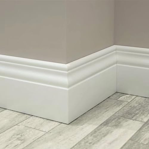 96ML di BATTISCOPA laccato bianco in legno ZOCCOLINO MASSELLO DUCALE 100X13 Laccato bianco