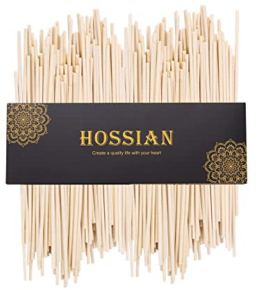 HOSSIAN 10 Zoll Reed Diffuser Sticks - 100 Stück Natürliche Rattanholzstäbchen Ätherisches Öl Aroma Diffuser Sticks Nachfüllersatz für Aromaduft