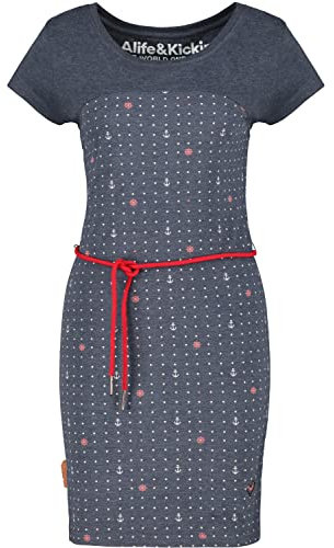 ALIFE and Kickin ClarissaAK B Dress – Damen Jerseykleid Knielang – Bequem & Stylisch für Alltag & Freizeit – Freizeitkleid für Frühling & Sommer Marine L