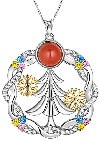 Aurora Tears Weihnachtsbaum Halsketten 925 Sterling Sliver Bunte Cubic Zirkonia Weihnachtsbaum Anhänger Schmuck Geschenke DP0339F
