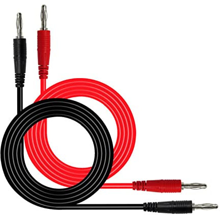 2Pcs Multimeter Kabel 4mm Bananenstecker Kabel Messleitung Multimeter Kabel Set Bananenstecker Testkabel für Digitale Multimeter Labor-Elektro-Tests, Rot und Schwarz