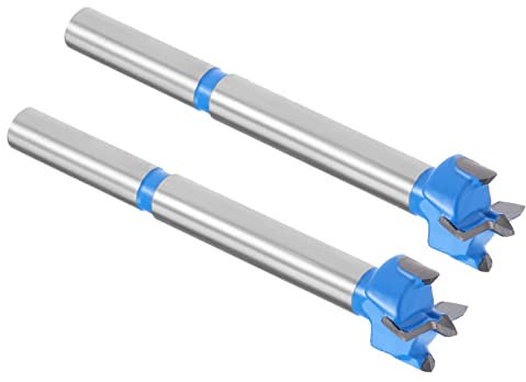 Kozelo 2pcs Forstner Drill Bits - [15mm] Tungsten Carbide Auger Opener for Wood Furniture Hinge Woodworking Use, Round Shank, Dark Blue