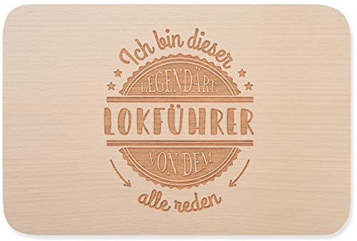 JUNIWORDS Frühstücksbrettchen, Ich bin dieser legendäre Lokführer, von dem alle reden, Holzbrett Frühstücksbrett Holzbrettchen (5058424)