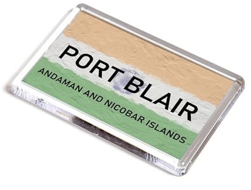 FRIDGE MAGNET - Port Blair - Andaman and Nicobar Islands - India Flag
