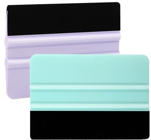 WRAPXPERT Vinyl Squeegee Kit - 2 Pcs, Purple & Teal Scraper Tool for Crafts, Car Wrap, Window Tint, Wallpaper, Glass Film Application