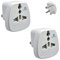 Pipestation® UK to India Plug Adapter – 2 Pack | India to UK Travel Adapters | UK 3 Pin to India 3 Pin Plugs for Indian Power Socket| Universal Travel Adaptor | Type G to D | 10A 250V~ | White