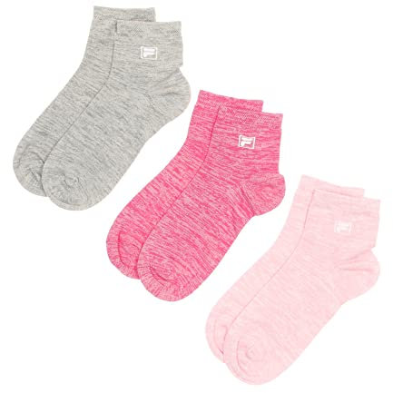 FILA X3 Paires de Chaussettes Rose/Grise Femme Quarter Rose 35-38
