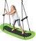KOMFOTTEU Höhenverstellbare Nestschaukel, Tellerschaukel mit Armlehnen, Gartenschaukel für Kinder & Erwachsene, Ovale Hängeschaukel bis 150 kg belastbar für Indoor & Outdoor, Grün
