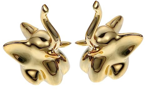 Alipis 1 Satz 2 Stk Schmuckplatte Dekoration Kleine Elefantenfigur Hand Schmuckständer Schmucktablett Kleine Ringhalter Ring Display Schmuckhalter Golddekor Glücklich Halteplatte Keramik