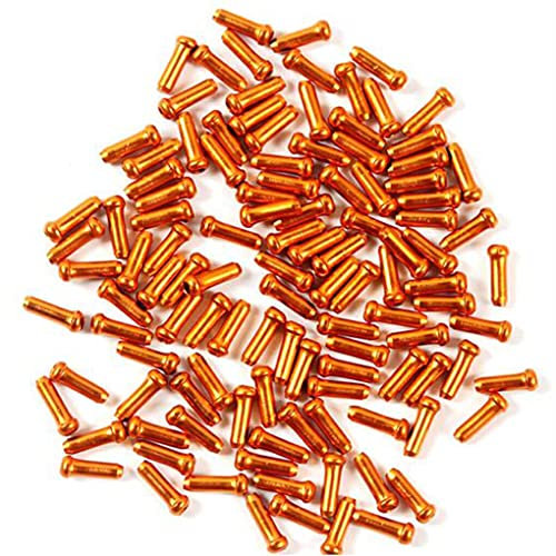 SUIOPPYUW Pack of 50 Mountain Bike Brake Wires Tail Caps Shifter Cable Protector Cover Sleeve Ends Cycling Accessories, Orange