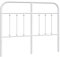 vidaXL White Metal Headboard - Powder-Coated Steel Classically Designed Bed Accessory - Provides Excellent Back Support