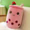 DAWRIS Bubble Tea Plüschkissen, Plüschtier Stofftier Boba Tea 25cm ilchtee Tasse Plush Plüschkissen Weich Kuscheltier Plüschkissen Spielzeug für Weihnachten, Geburtstag (Grün) (Rosa)