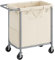 SONGMICS Wäschekorb 2 Fächer, 140 Liter, Wäschesammler mit Rollen, Wäschewagen, Wäschesack abnehmbar, Stahlrahmen, mit Griff, geräumig, 69 x 39 x 81 cm, cremeweiß RLS004W01