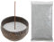 Asayu Japan Porte Encens en Céramique avec Cendres Pourdre Grise, 50 g, Fabriqué au Japon, pour Bâtons d'Encens et Résine, Ensemble Bol et Cendres